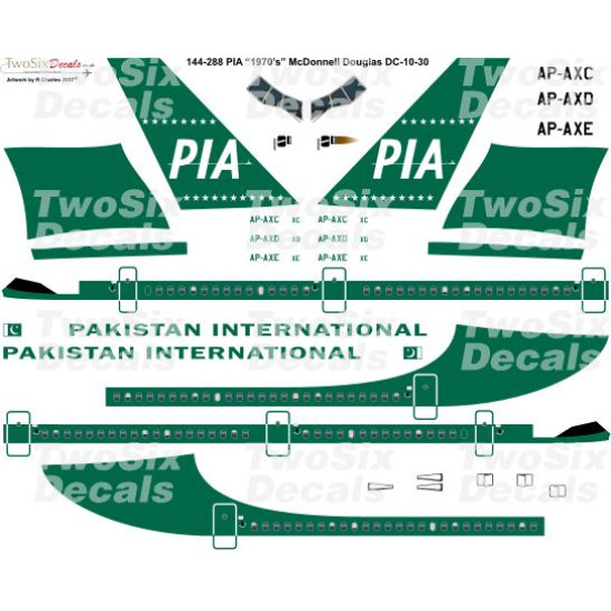26decals 144-288 1/144 Pia Delivery Dc-10-30 Laser Decal For Aircraft