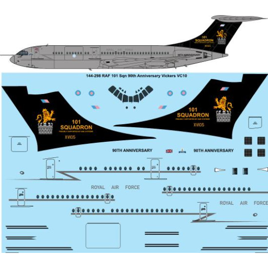 26decals 144-298 1/144 Raf 90th Vc10 Laser Decal For Aircraft