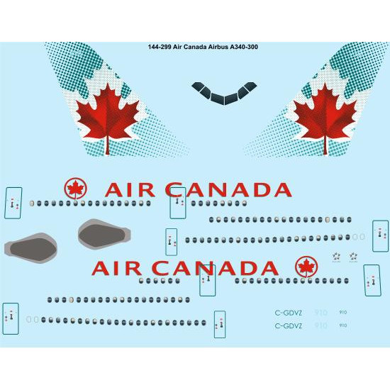 26decals 144-299 1/144 Air Canada Airbus A340-300 Laser Decal For Aircraft