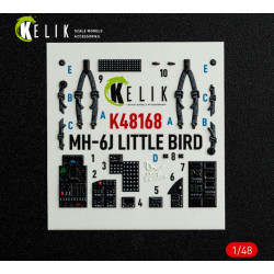 Kelik K48168 1/48 Mh-6j Little Bird - Interior 3d Decals For Icm Kit