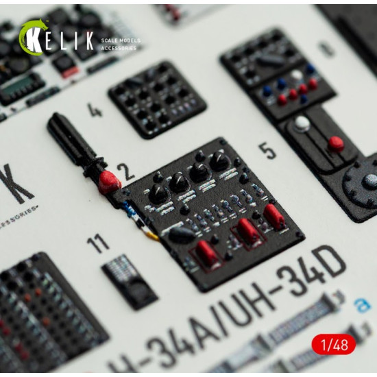 Kelik K48172 1/48 H-34a/Uh-34d - Interior 3d Decals For Italeri Kit