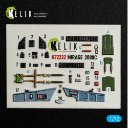 Kelik K72232 1/72 Mirage-2000c - Interior 3d Decals For Dreammodel Kit