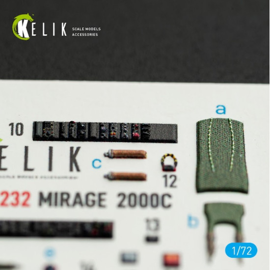 Kelik K72232 1/72 Mirage-2000c - Interior 3d Decals For Dreammodel Kit