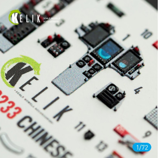 Kelik K72233 1/72 Chinese J-10b - Interior 3d Decals For Trumpeter Kit