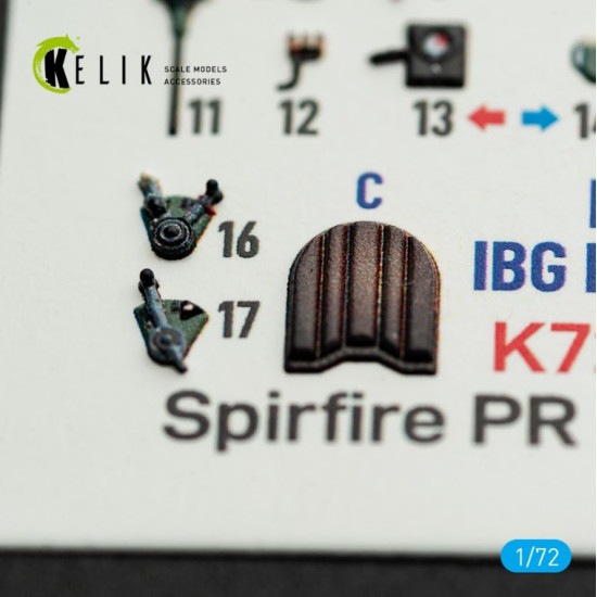 Kelik K72237 1/72 Spitfire Pr A/B/E Types - Interior 3d Decals For Ibg Models Kit