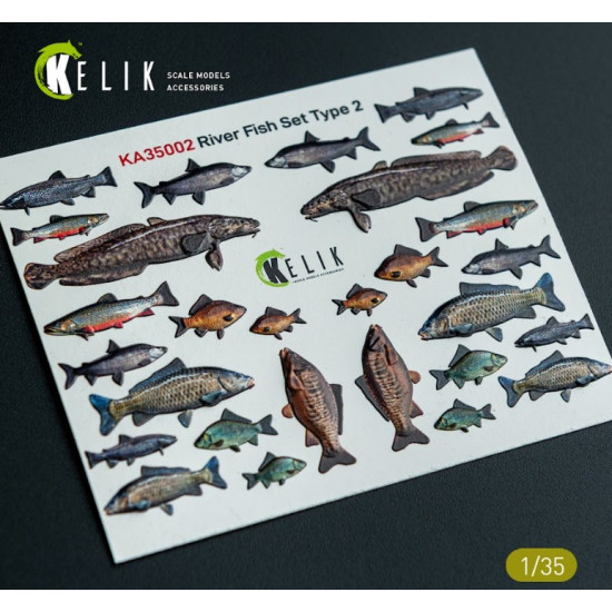Kelik Ka35002 1/35 River Fish Set Type 2 3d Decal For Dioramas