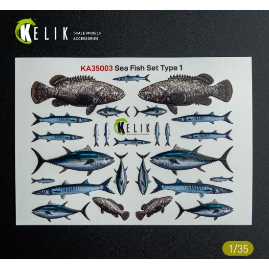 Kelik Ka35003 1/35 Sea Fish Set Type 1 3d Decal For Dioramas