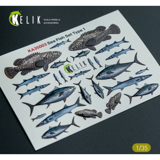 Kelik Ka35003 1/35 Sea Fish Set Type 1 3d Decal For Dioramas