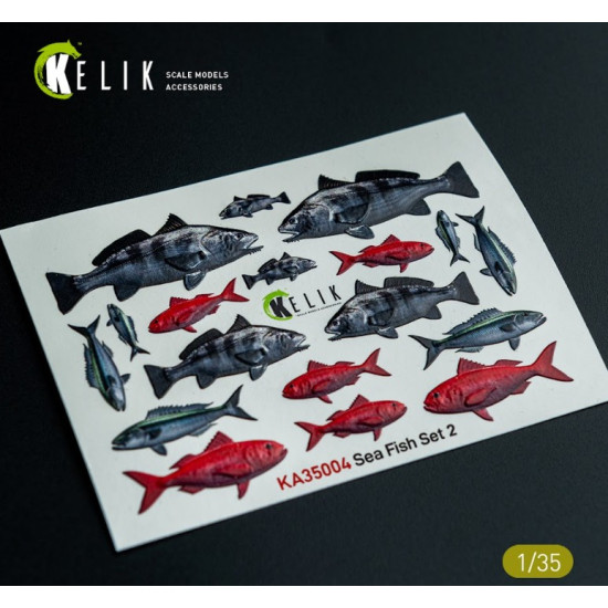 Kelik Ka35004 1/35 Sea Fish Set Type 2 3d Decal For Dioramas