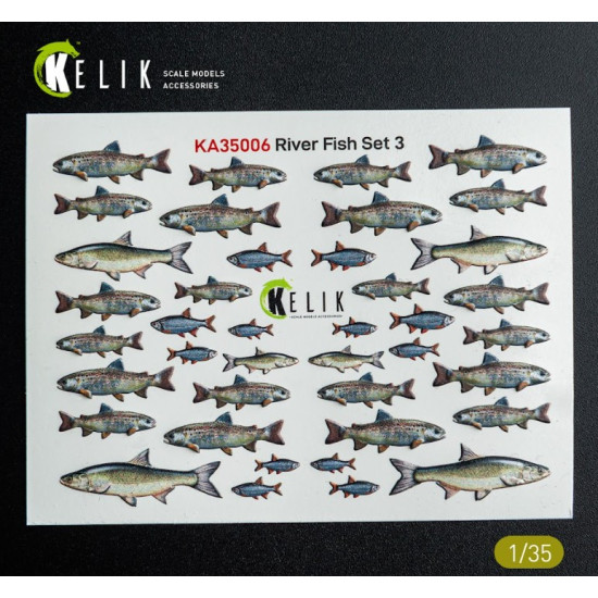 Kelik Ka35006 1/35 River Fish Set Type 3 3d Decal For Dioramas