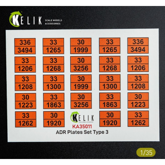 Kelik Ka35011 1/35 Adr Plates Set Type 2 Decal For Models
