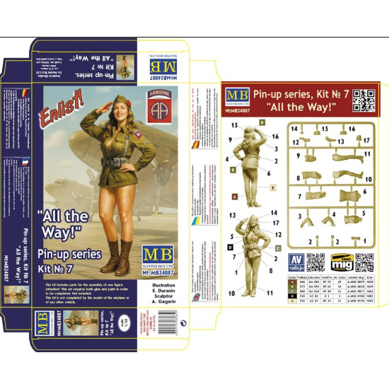 Master Box 24087 1/24 All The Way Pin-up Series Kit 7 Figures Model Kit