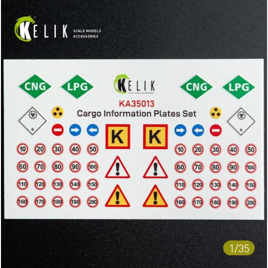 Kelik Ka35013 1/35 Cargo Information Plates Set 2 Decal For Models