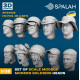 Spalah Sp34435 1/35 Set Of Scale Models Modern Soldiers Heads 10 Pcs