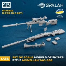 Spalah Sp34835 1/35 Set Of Scale Model Sniper Rifle Mcmillan Tac-338 2 Pcs