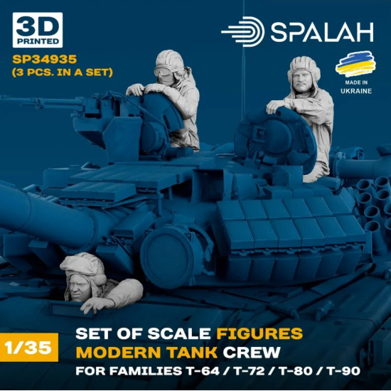 Spalah Sp34935 1/35 Set Of 3 Figures Modern Tank Crew For Families T-64 T-72 T-80 T-90