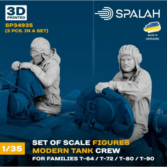 Spalah Sp34935 1/35 Set Of 3 Figures Modern Tank Crew For Families T-64 T-72 T-80 T-90