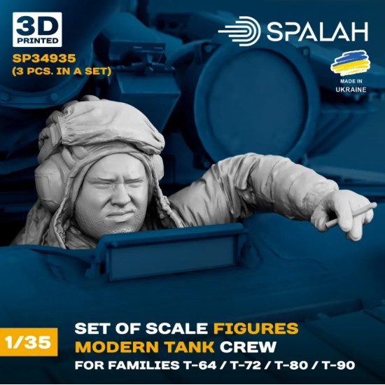 Spalah Sp34935 1/35 Set Of 3 Figures Modern Tank Crew For Families T-64 T-72 T-80 T-90