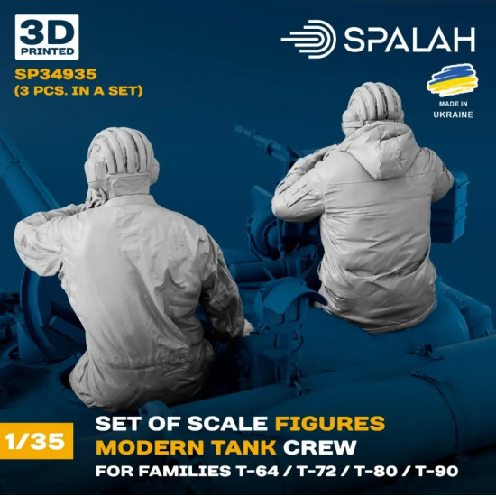Spalah Sp34935 1/35 Set Of 3 Figures Modern Tank Crew For Families T-64 T-72 T-80 T-90