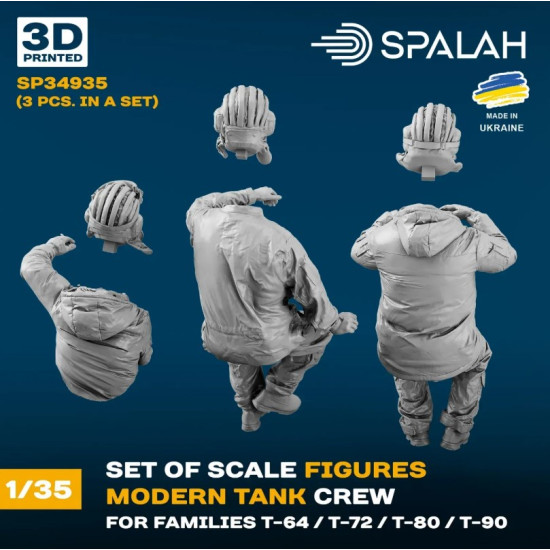 Spalah Sp34935 1/35 Set Of 3 Figures Modern Tank Crew For Families T-64 T-72 T-80 T-90