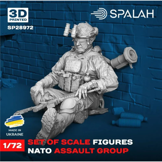 Spalah Sp28972 1/72 Set Of Figures Nato Assault Group