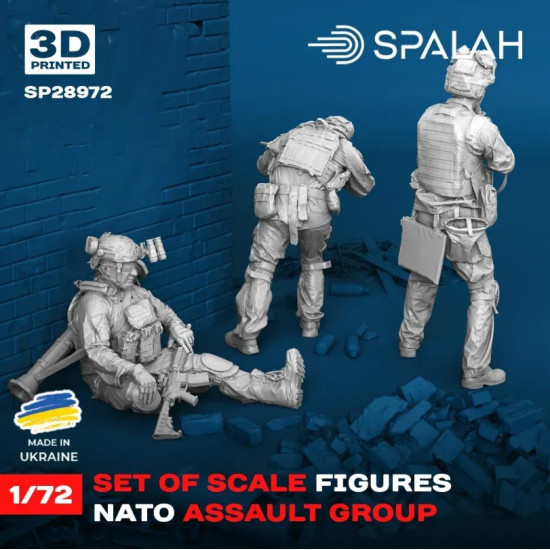 Spalah Sp28972 1/72 Set Of Figures Nato Assault Group
