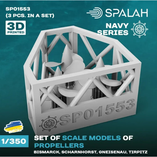 Spalah Sp01553 1/350 Propellers For Bismarck Scharnhorst Gneisenau Tirpitz 3pcs