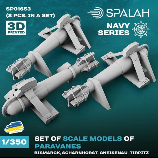 Spalah Sp01653 1/350 Paravanes For Bismark Scharnhorst Gneisenau Tirpitzv 8 Pcs