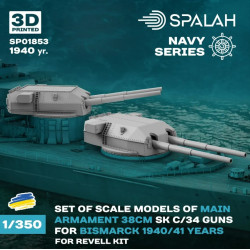 Spalah Sp01853 1/350 Main Armament 38 Cm Sk C/34 For Bismarck For Revell Kit
