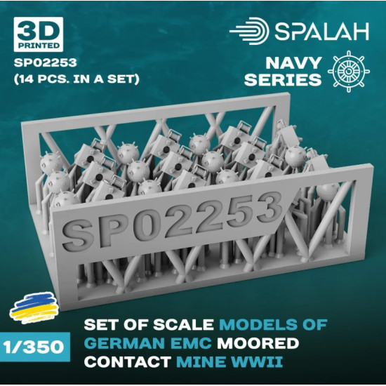 Spalah Sp02253 1/350 German Emc Moored Contact Mine Wwii 14 Pcs