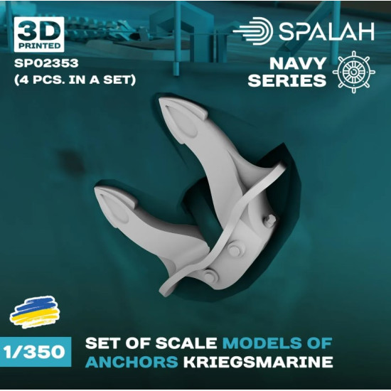 Spalah Sp02353 1/350 Set Of Scale Models Anchors Kriegsmarine 4 Pcs