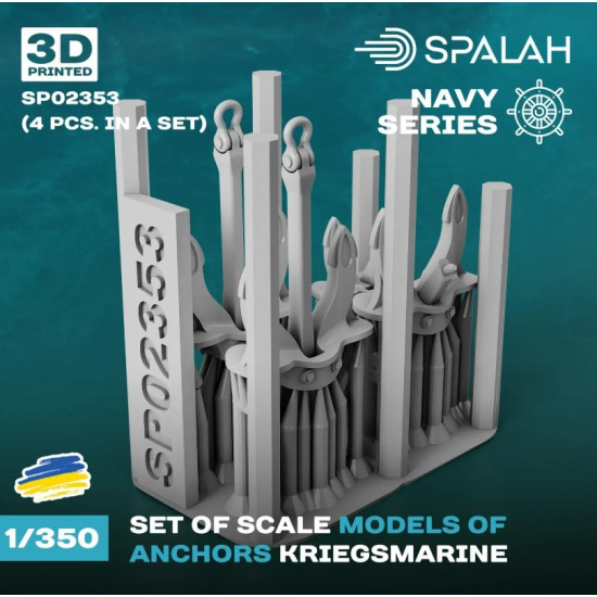 Spalah Sp02353 1/350 Set Of Scale Models Anchors Kriegsmarine 4 Pcs