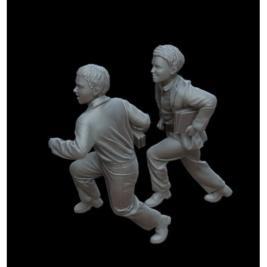 White Stork Miniatures F72165 1/72 Figures Running Boys From Resin 3d Printed