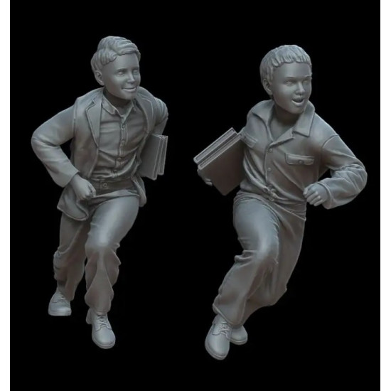 White Stork Miniatures F72165 1/72 Figures Running Boys From Resin 3d Printed