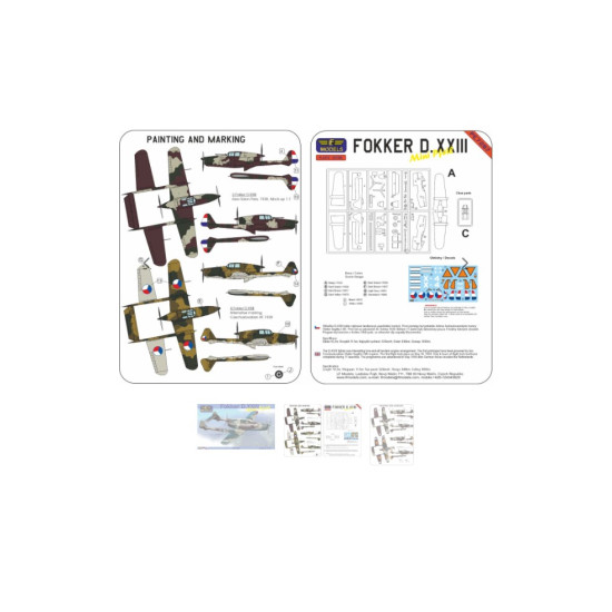 Lf Models Pe7287 1/72 Fokker D Xxiii Mini Arrow Plastic Kit With Resin Update And 4 Decal Options