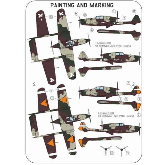 Lf Models Pe7287 1/72 Fokker D Xxiii Mini Arrow Plastic Kit With Resin Update And 4 Decal Options