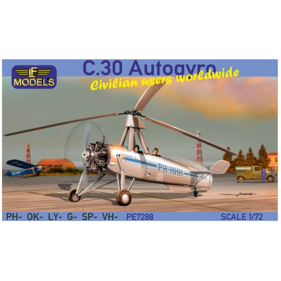 Lf Models Pe7288 1/72 C 30 Autogyro Civilian Users Worldwide Plastic Kit
