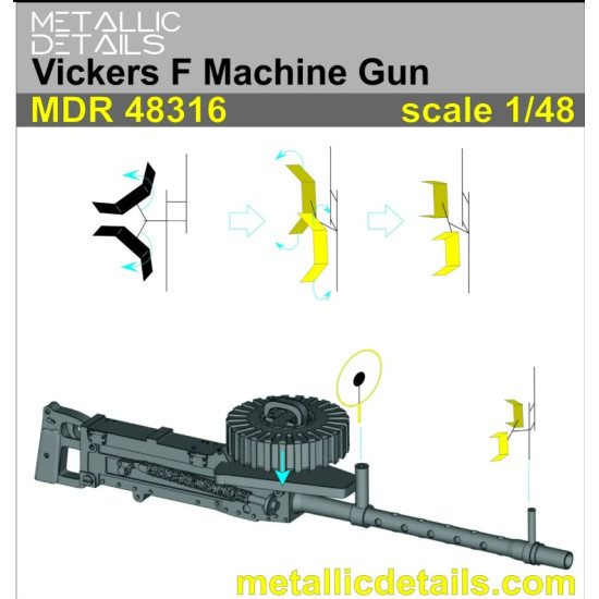 Metallic Details Mdr48316 1/48 Vickers F Aircraft Machine Gun 4 Pcs