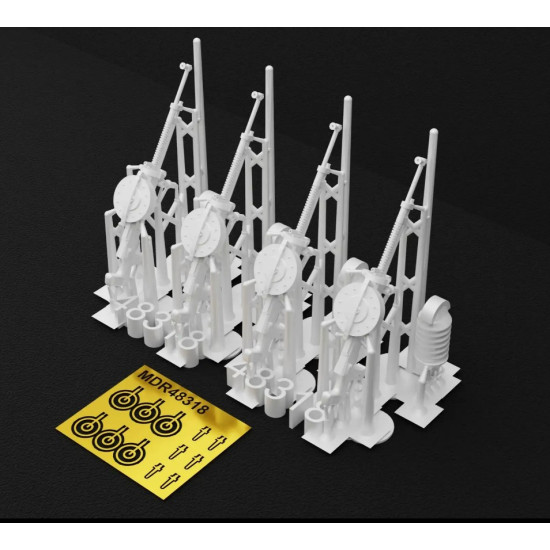 Metallic Details Mdr48318 1/48 7.62 Mm Degtyaryov Da Aircraft Machine Gun 4 Pcs