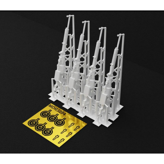 Metallic Details Mdr3284 1/32 7.62 Mm Shkas Aircraft Machine Gun 4 Pcs