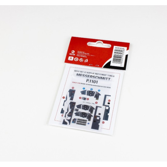 Red Fox Qs32159 1/32 Messerschmitt P1101 3dacrylic Instrument Panel