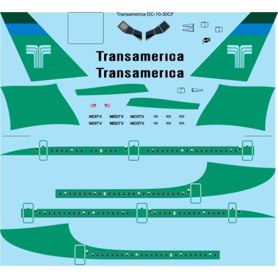 26decals 144-27 1/144 Transamerica Mcdonnell Douglas Dc-10-30 Laser Decal