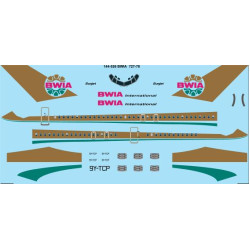 26decals 144-526 1/144 Bwia Boeing 727-100 Laser Decal