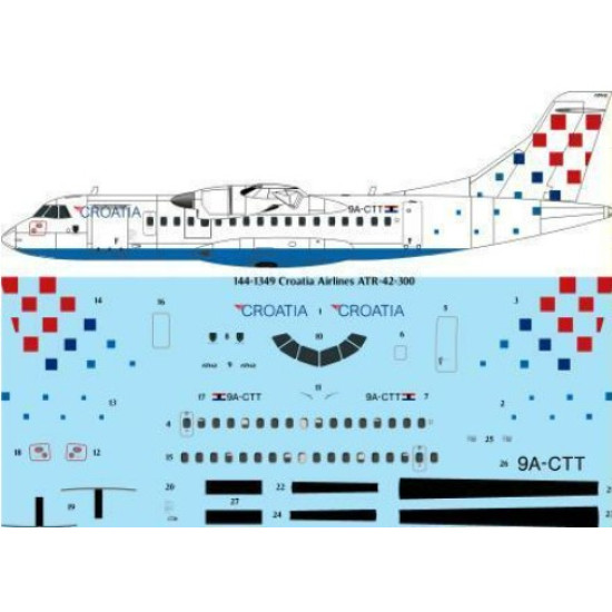 26decals 144-1349 1/144 Croatia Airlines Atr-42-300 Laser Decal