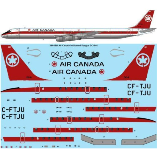 26decals 144-1361 1/144 Air Canada Douglas Dc-8-61 Laser Decal