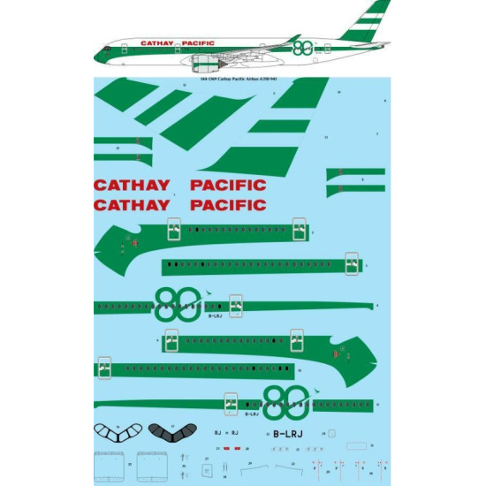 26decals 144-1369 1/144 Cathay Pacific Retro 80th Anniversary Airbus Laser Decal