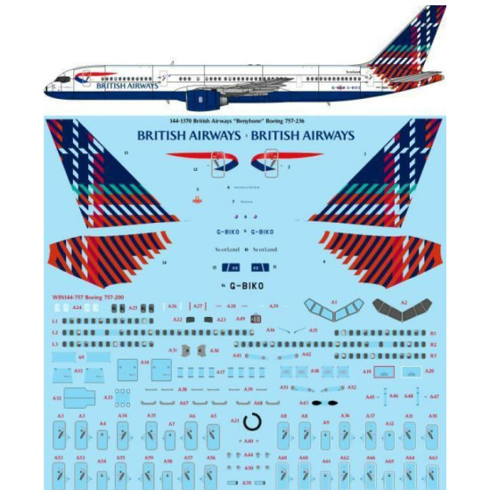 26decals 144-1370 1/144 British Airways Benyhone Boeing 757-236 Laser Decal
