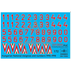 Hadmodels Dw-72002 1/72 Hungarian National Insignias And Numbers 1990-1998 Dry-water Decal Sheet