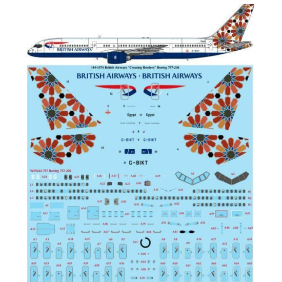 26decals 144-1374 1/144 British Airways Crossing Borders Boeing 757-236 Laser Decal