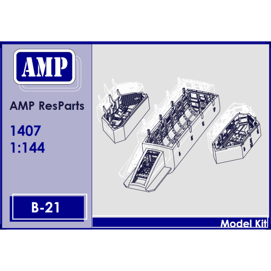 Amp 1407 1/144 Bomb Bay And Chassis Niches For B-21, Resin Parts